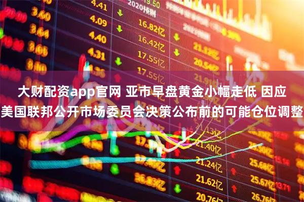 大财配资app官网 亚市早盘黄金小幅走低 因应美国联邦公开市场委员会决策公布前的可能仓位调整